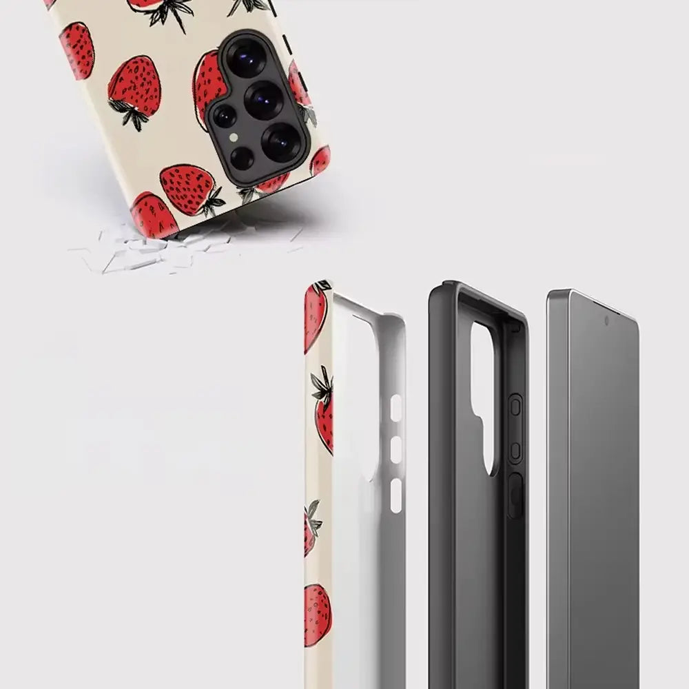 Strawberry Patch Dual-Layer Case for Galaxy