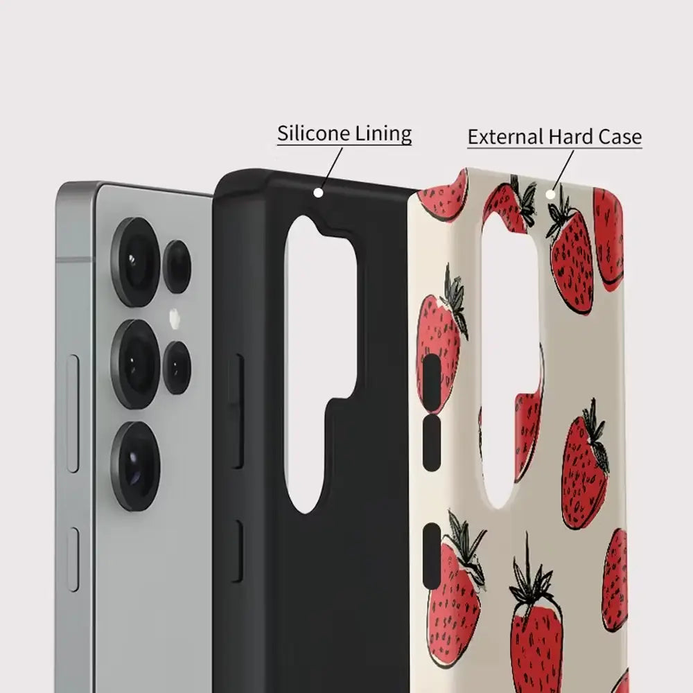 Strawberry Patch Dual-Layer Case for Galaxy