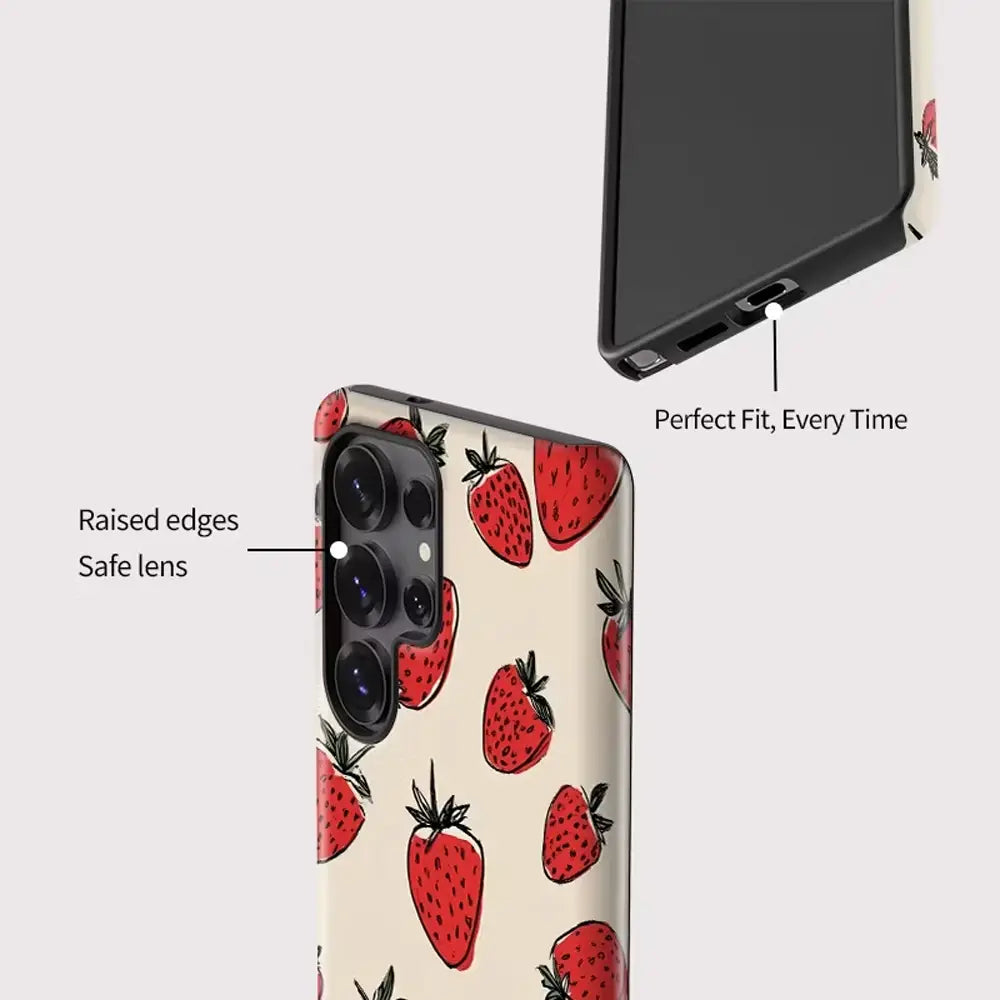 Strawberry Patch Dual-Layer Case for Galaxy
