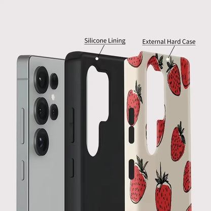 Strawberry Patch Dual-Layer Case for Galaxy