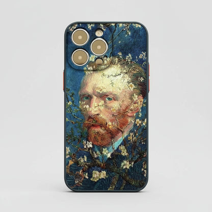 Phone case with Van Gogh painting design on a gray background